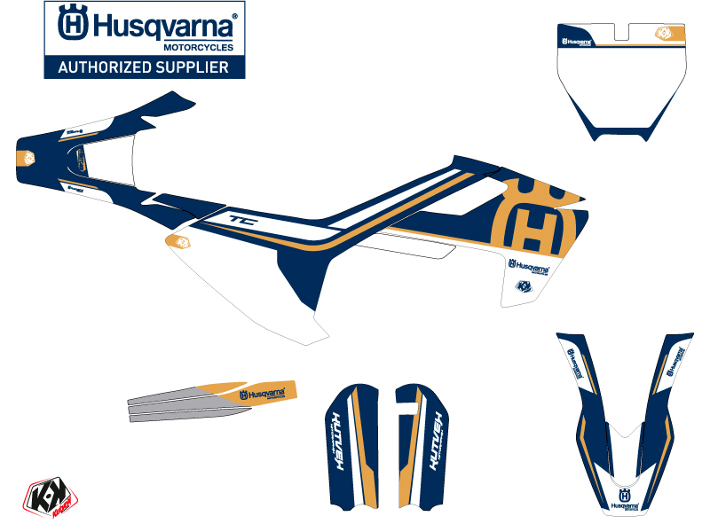 Kit déco moto cross Heritage Husqvarna TC 65 bleu KUTVEK - vue 2