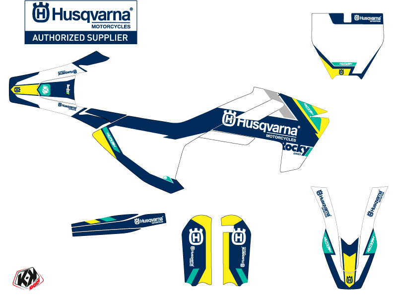 Kit de décoration moto cross Husqvarna TC 65 Bleu Rocky - vue 2