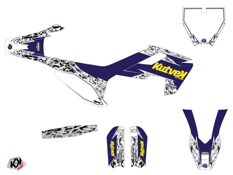 Kit Déco Moto Cross Predator Husqvarna TC 65 Violet Jaune KUTVEK - vue 2