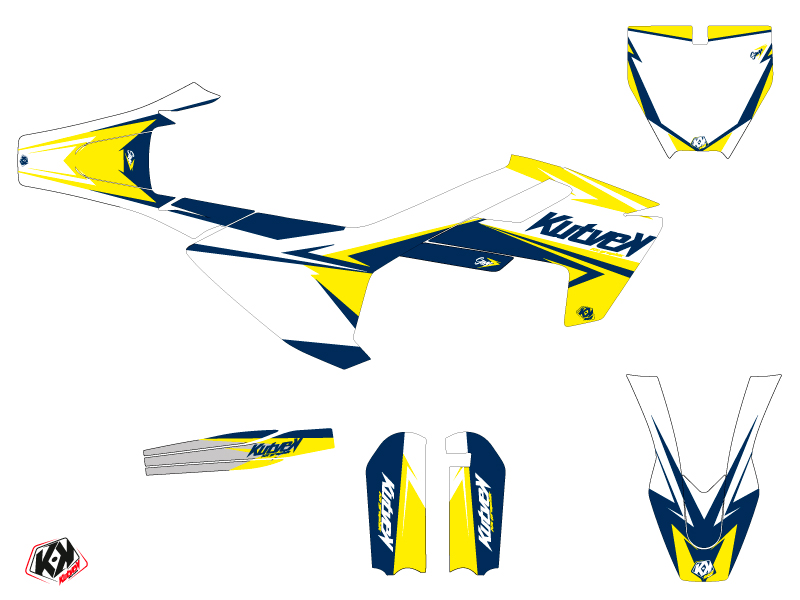 Kit Décoration Moto Cross Stage Husqvarna TC 65 Blanc Jaune KUTVEK - vue 2