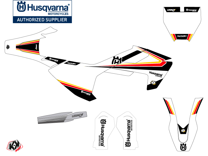 Kit décoration motocross Husqvarna TC 65 noir jaune KUTVEK - vue 2