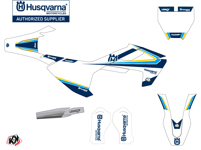 Kit Déco Moto-Cross Legacy Husqvarna TC 65 Bleu Jaune - vue 2
