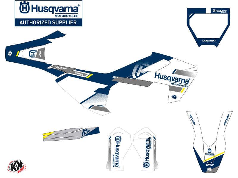 Kit décoration moto-cross Husqvarna TC 65 blanc bleu KUTVEK - vue 2