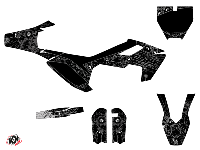 Kit de décoration Moto-Cross Zombies Dark Husqvarna TC 65 Noir KUTVEK - vue 3