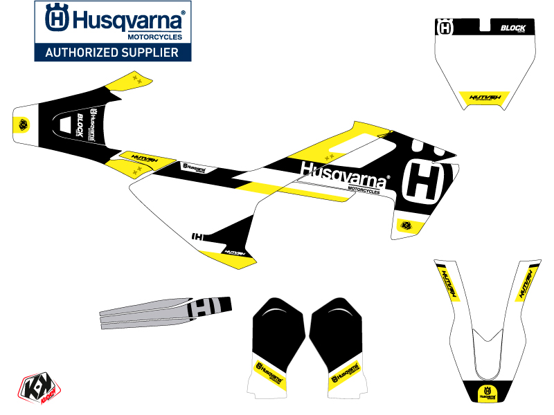 Kit Décalcomanies Motocross Husqvarna TC 65 Noir Jaune - vue 3
