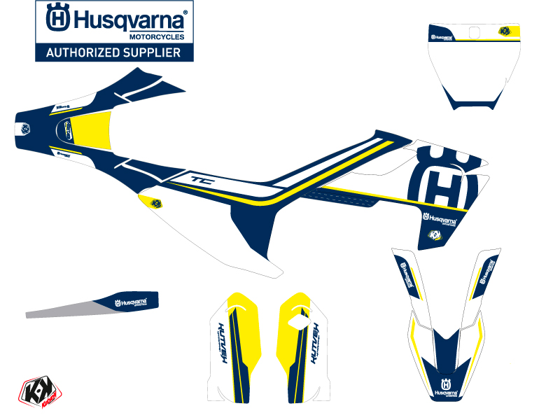 Kit Décoration Moto Cross Heritage Husqvarna TC 85 Bleu Blanc KUTVEK - vue 2