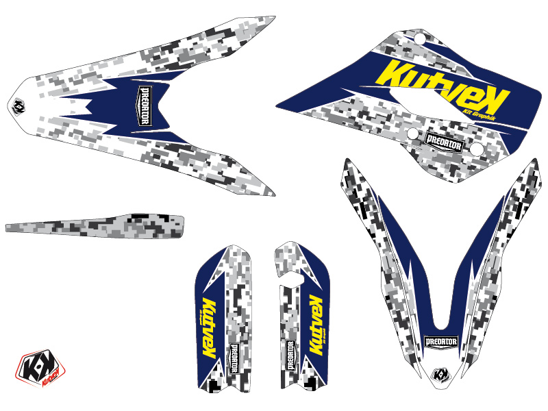 Kit décoration moto cross Predator Husqvarna TC 85 violet jaune KUTVEK - vue 2