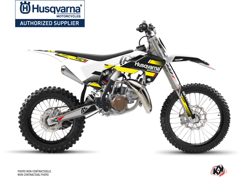 Kit décoration moto cross Husqvarna TC 85 noir jaune KUTVEK