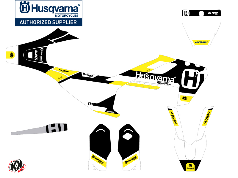 Kit Décoration Moto Cross Husqvarna TC 85 Noir Jaune KUTVEK - vue 2