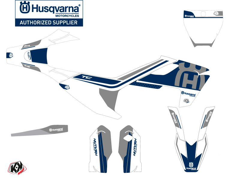 Kit Déco Moto Cross Heritage Husqvarna TC 85 Blanc Gris KUTVEK - vue 2
