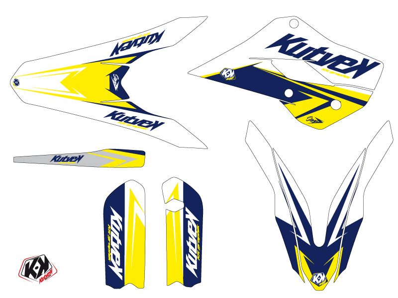 Kit décoration moto-cross KUTVEK Husqvarna TC 85 blanc jaune - vue 2