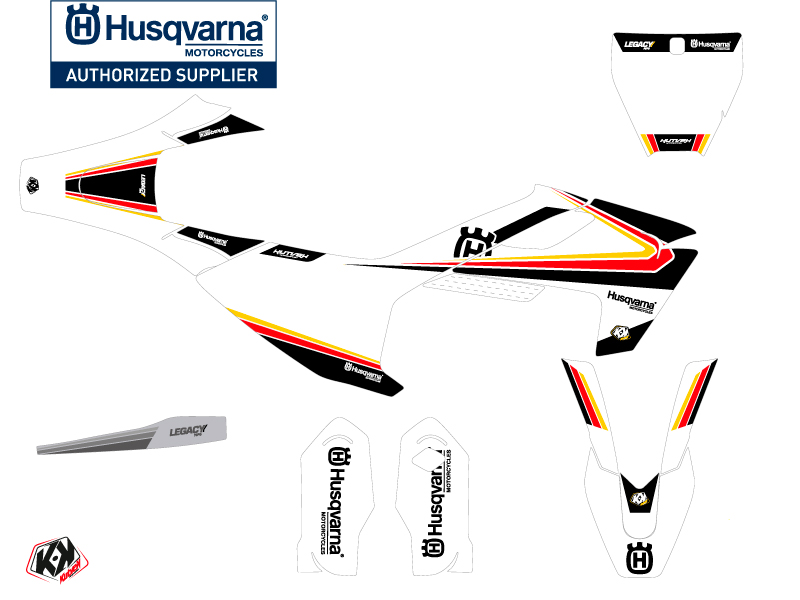 Kit décoration moto cross Legacy Husqvarna TC 85 noir jaune KUTVEK - vue 2
