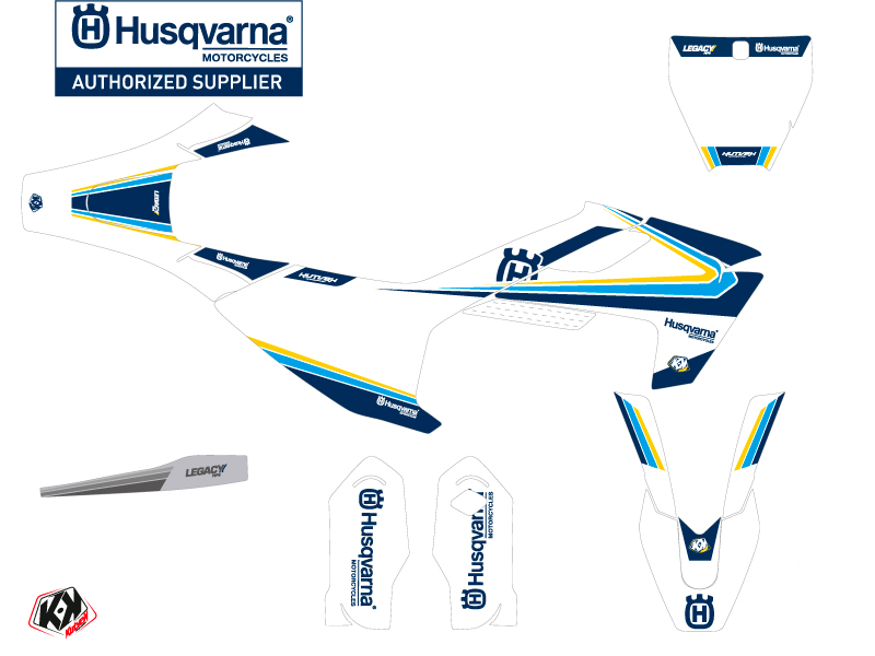 Kit décoration moto cross Husqvarna TC 85 Kutvek bleu jaune - vue 2