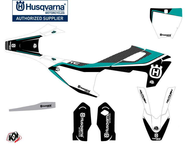 Kit de décoration Moto Cross Legend Husqvarna TC 85 Turquoise KUTVEK - vue 2