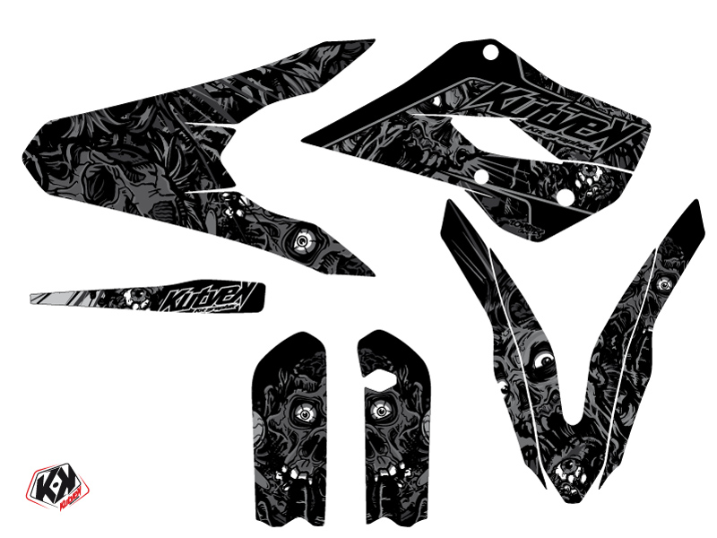 Kit Décoration Moto Cross Zombies Dark Husqvarna TC 85 Noir KUTVEK - vue 2