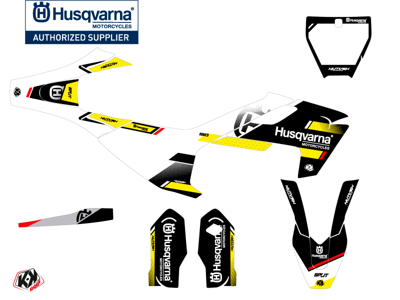 Kit Décoration Moto Cross Split Husqvarna TC 85 Noir Jaune - vue 2