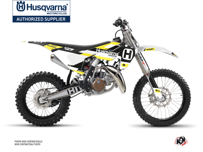 Kit plastiques déco Moto Cross Block Husqvarna TC 85 Noir Jaune KUTVEK