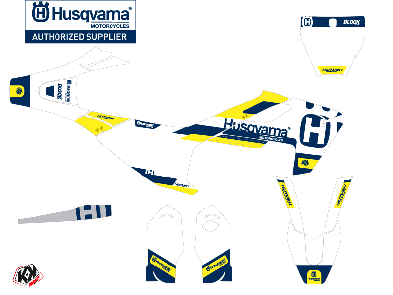 Kit Décoration Moto Cross Husqvarna TC 85 Bleu Jaune - vue 2