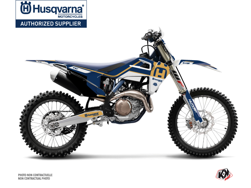 Kit Déco Moto Cross Heritage Husqvarna TC 125 Bleu KUTVEK