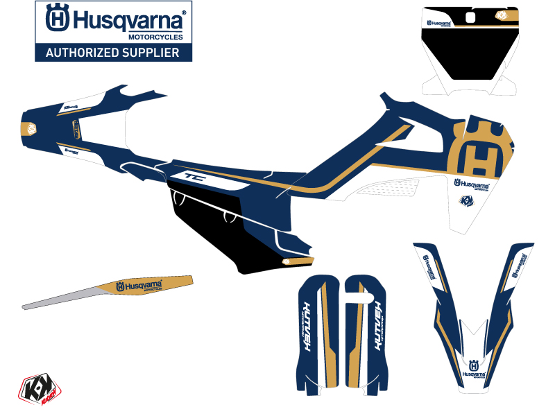 Kit de décoration Moto Cross Husqvarna TC 125 Heritage Bleu KUTVEK - vue 2
