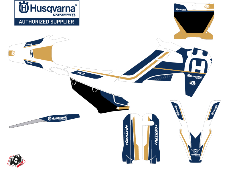 Kit de décoration moto cross Heritage Husqvarna TC 125 blanc KUTVEK - vue 2