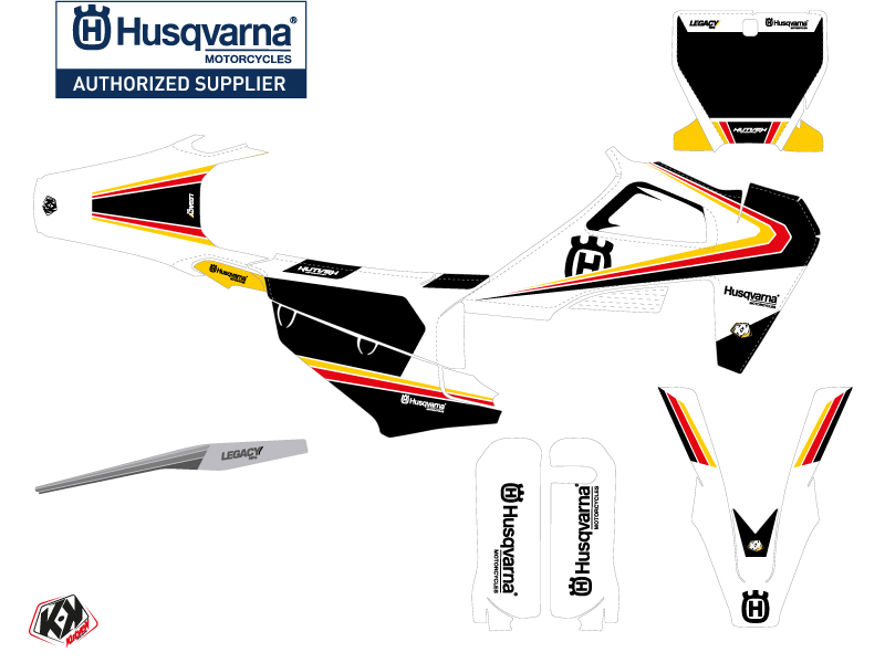 Kit de décoration Moto Cross Husqvarna TC 125 Noir Jaune - vue 2