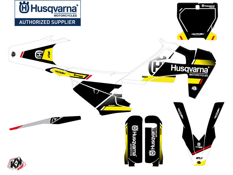 Kit de décoration Kutvek pour Husqvarna TC 125 Noir Jaune - vue 2