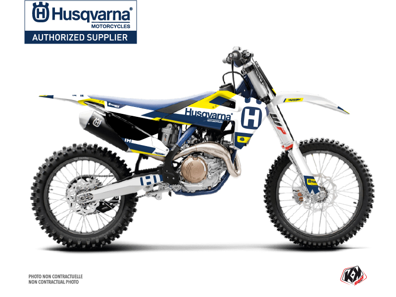 Kit Décoration Moto Cross Husqvarna FC 250 Bleu Jaune