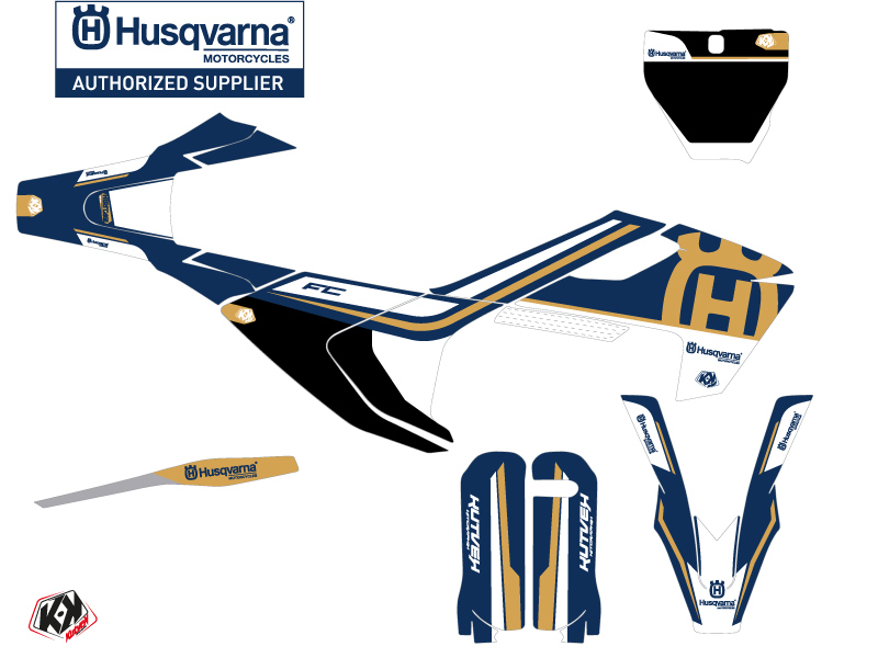 Kit décoration moto-cross Husqvarna FC 250 bleu - vue 2