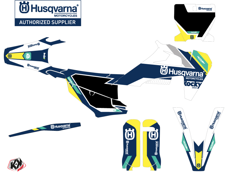 Kit Décoration Moto Cross Rocky Husqvarna FC 250 Bleu KUTVEK - vue 2