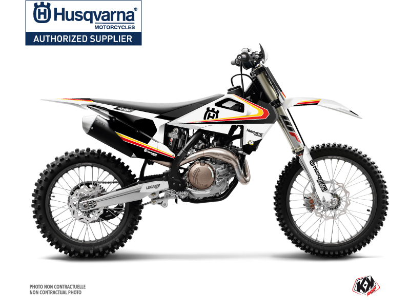 Kit déco moto cross Husqvarna FC 250 Kutvek Legacy noir jaune