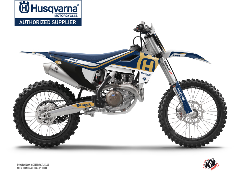 Kit de décoration moto cross Husqvarna FC 250 Bleu KUTVEK Heritage