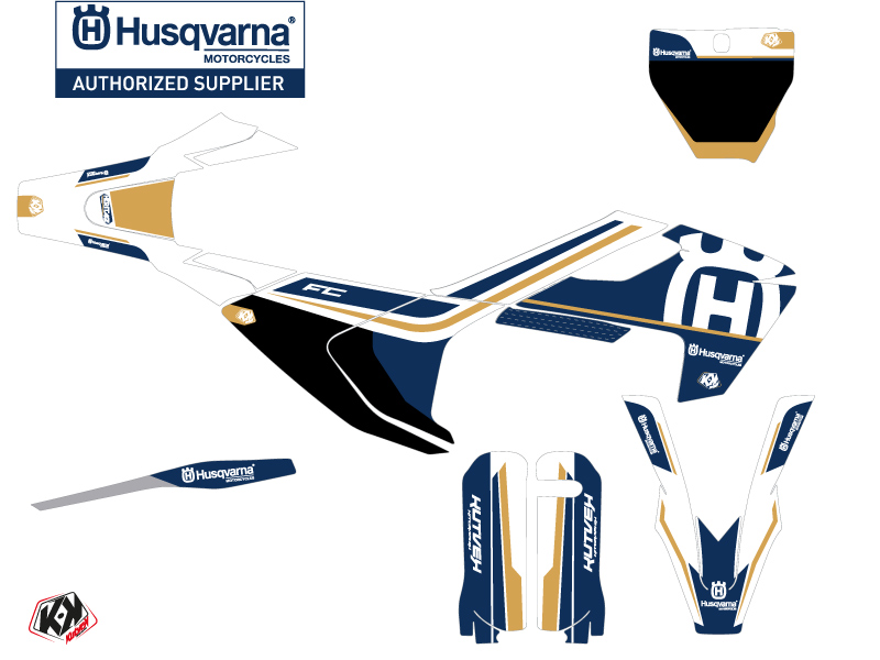 Kit Décoration Moto Cross Heritage Husqvarna FC 250 Blanc KUTVEK - vue 2