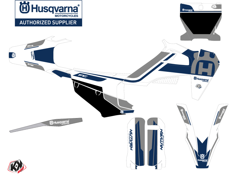 Kit Décoration Moto-cross Heritage Husqvarna FC 250 Blanc Gris KUTVEK - vue 2