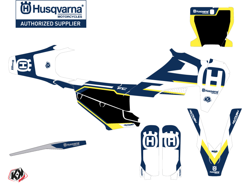 Kit Décoration Moto Cross Nova Husqvarna FC 250 Bleu KUTVEK - vue 2