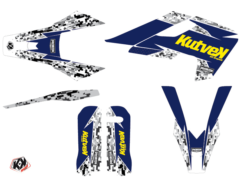 Kit Déco Moto Cross Predator Husqvarna FC 250 Violet Jaune KUTVEK - vue 2