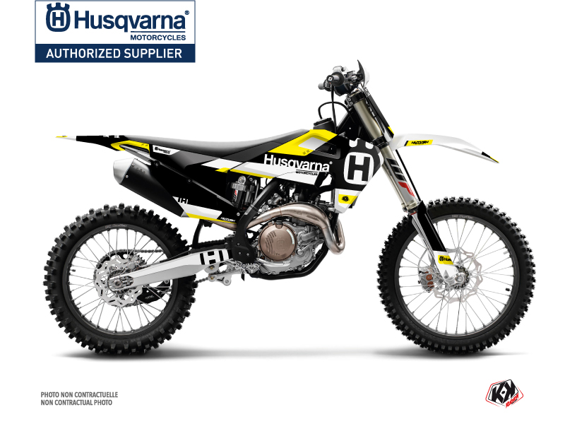Kit de plastiques Moto Cross Husqvarna FC 250 Noir Jaune KUTVEK