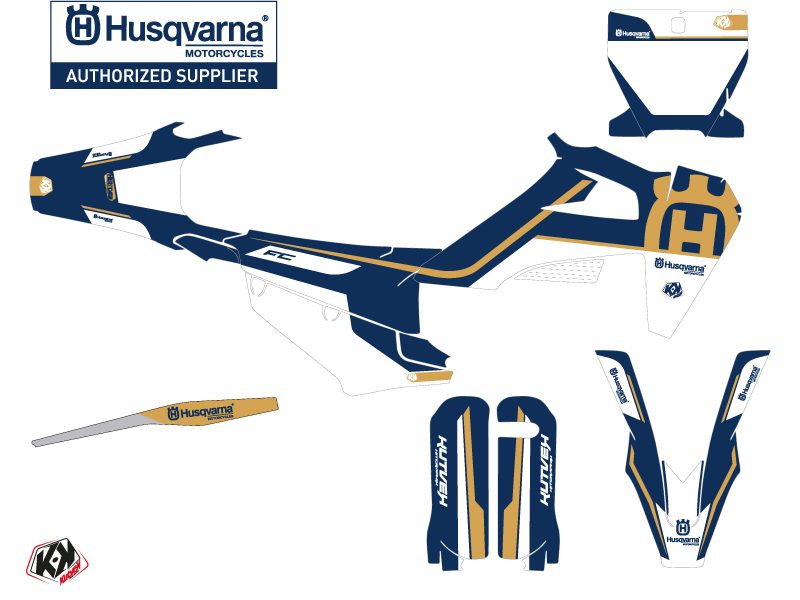 Kit de décoration Moto Cross Heritage Husqvarna FC 350 Bleu KUTVEK - vue 2