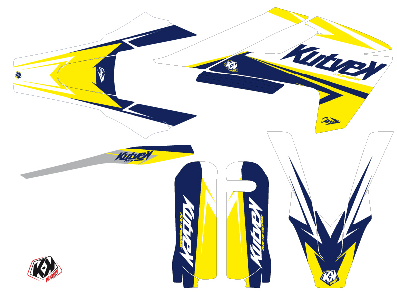 Kit décoration Moto Cross Stage Husqvarna FC 350 Blanc Jaune KUTVEK - vue 2