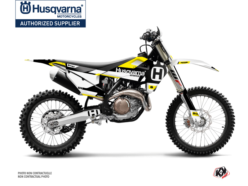 Kit Décoration Moto Cross Husqvarna FC 450 Noir Jaune KUTVEK