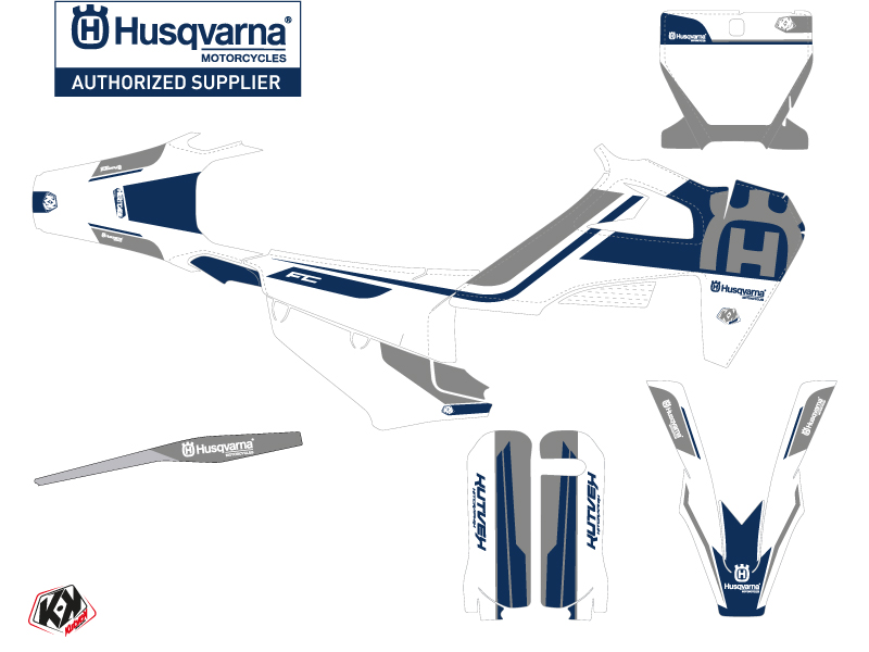 Kit Déco Moto Cross Heritage Husqvarna FC 450 Blanc Gris KUTVEK - vue 2