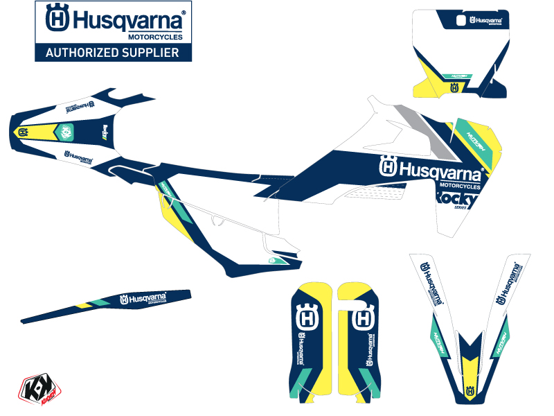 Kit Décoration Moto Cross Rocky Husqvarna FC 450 Bleu KUTVEK - vue 2