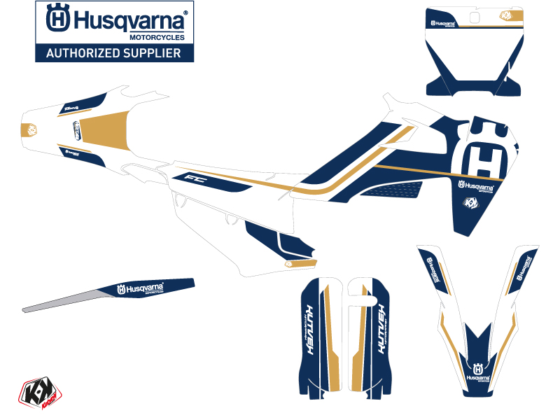 Kit décoration moto cross Husqvarna FC 450 blanc Heritage Kutvek - vue 2