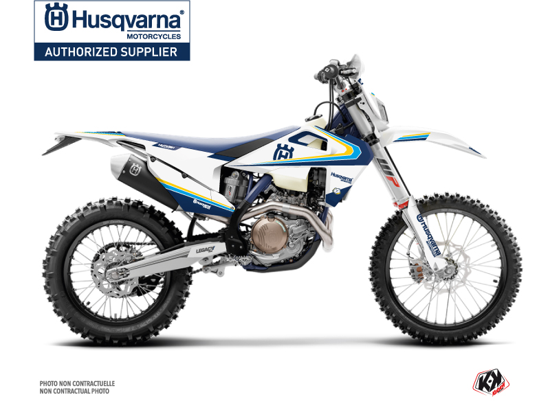 Kit Déco Moto-Cross Legacy Husqvarna 125 TE Bleu Jaune