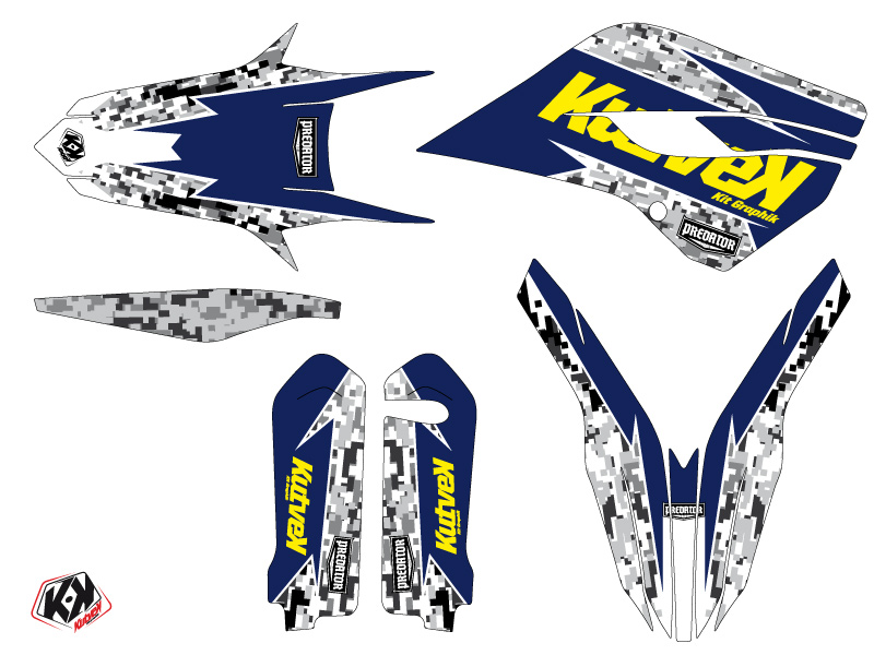 Kit Déco Moto Cross Predator Husqvarna TC 250 Violet Jaune KUTVEK - vue 2