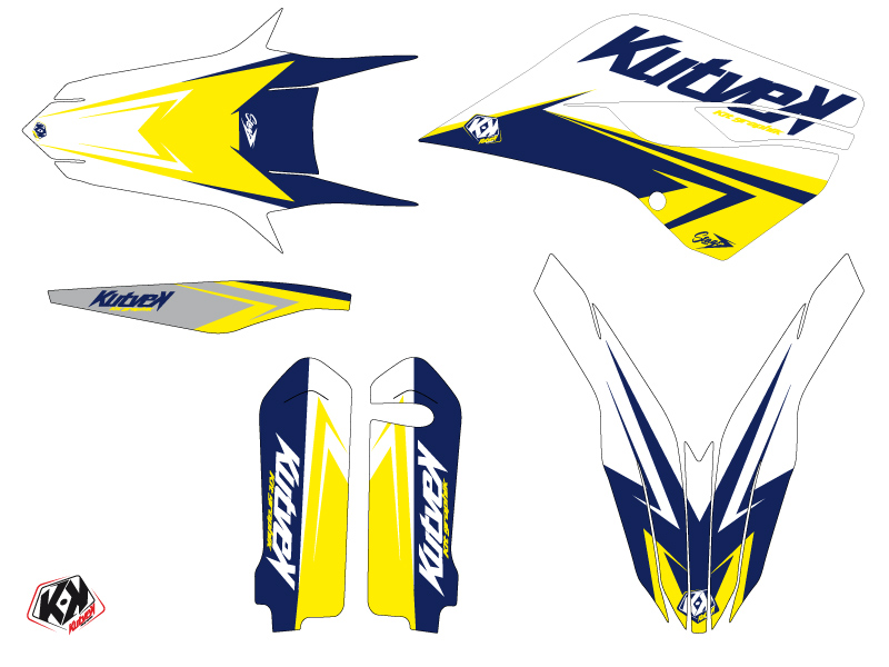 Kit décoration moto cross Husqvarna TC 250 blanc jaune KUTVEK - vue 2