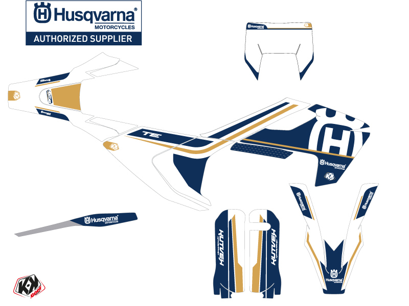 Kit Déco Moto Cross Heritage Husqvarna 300 TE Blanc KUTVEK - vue 2