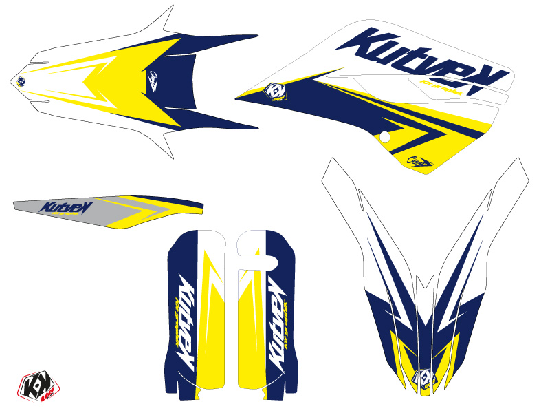 Kit de décoration moto cross Husqvarna 450 FE blanc jaune KUTVEK - vue 2
