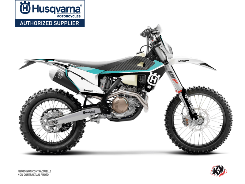Kit plastiques déco Moto Cross Legend Husqvarna 450 FE Turquoise KUTVEK