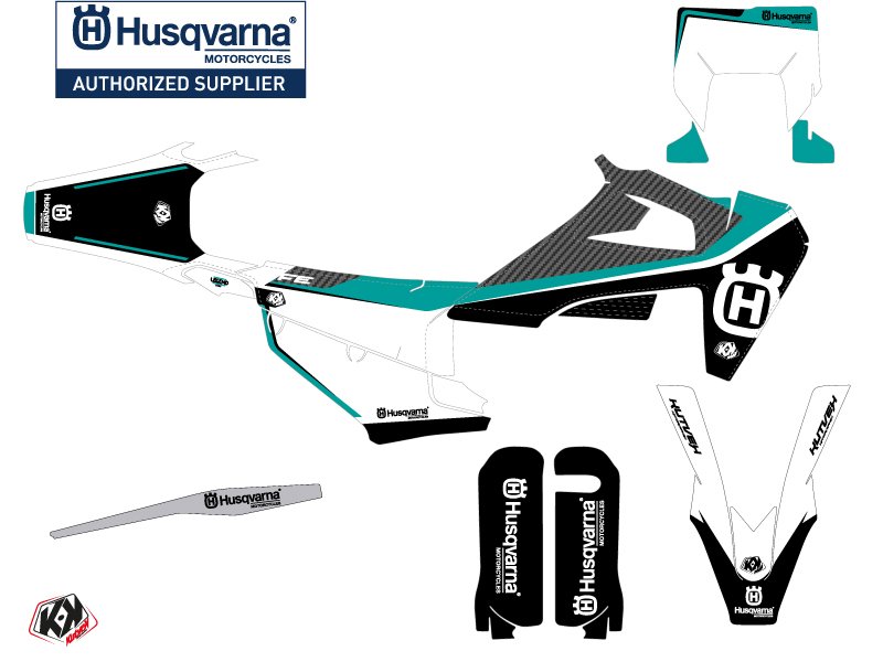 Kit Déco Moto Cross Legend Husqvarna 501 FE Turquoise KUTVEK - vue 2
